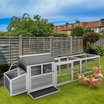 #ad Wooden Large Chicken Coop Hen House Rabbit Hutch Outdoor Pet Cage Habitat w Run $209.99