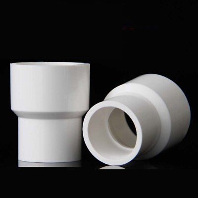 #ad White PVC Reducing Pipe Fitting Concentric Reducer Connector Socket Coupling $14.49