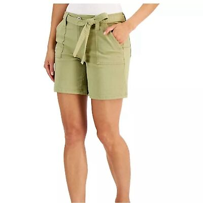 #ad Style amp; Co. Womens Regular Zipper Shorts Green Size 14 $10.00