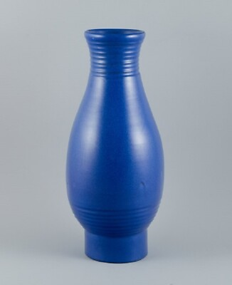 #ad Bo Fajans Sweden. Large ceramic vase in blue glaze.Approx. 1960s. $750.00