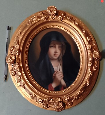 #ad Antique 19th Century Italian Oil On Board Painting Of A Nun Signed Titled Verso GBP 599.00