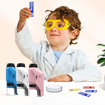 #ad Kids Handheld Portable Microscope 60 120x Pocket Microscope With LED Light Toy $10.25