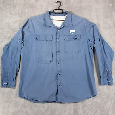 #ad Men#x27;s XXL Columbia PFG Sportswear Omni Shade Dress Shirt Fishing Vented Lined $12.97