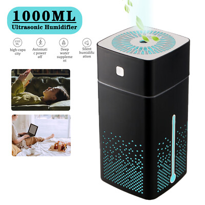 #ad LED 1000ML Ultrasonic Air Humidifier USB Purifier Aroma Essential Oil Diffuser $15.28