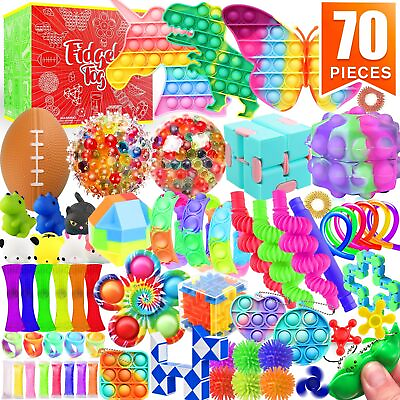 #ad Fidget Toys Set 70 Pack Sensory Toys Party Favors Kids Autism Autistic $25.70