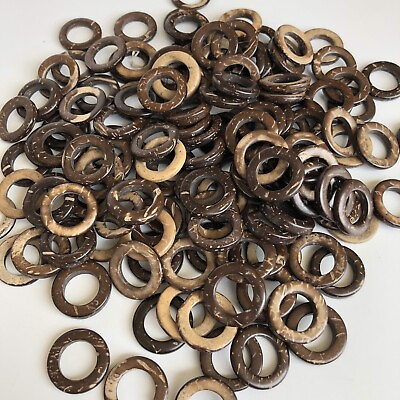 #ad 10X Brown Coconut Round Ring Beads 20mm Donut Shape Wooden DIY Craft Links AU $5.53