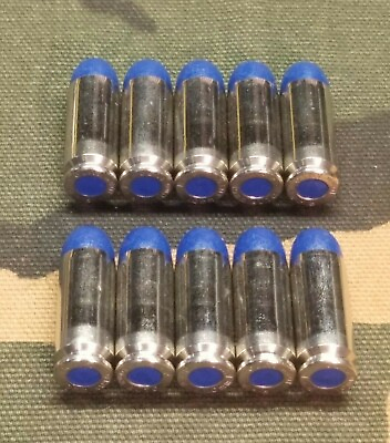 #ad 10MM SNAP CAPS SET OF 10 BLUE AND NICKEL REAL 200gr WEIGHT $13.59