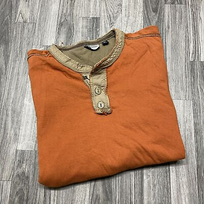 #ad LEGENDARY WHITETAILS Button Front Pullover Orange Long Sleeve Shirt Men#x27;s Size M $27.00
