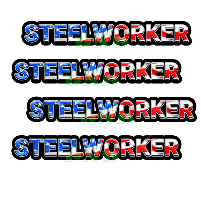 #ad Steelworker US Flag Lunch Box Hard Hat Tool Box Helmet Sticker 4 Pack 3 inch $2.98