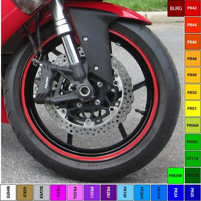 #ad RED MOTORCYCLE or CAR CUSTOM RIM STRIPES WHEEL DECALS TAPE STICKERS up to 18quot; $11.99