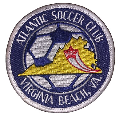 #ad VTG Collectible Atlantic Soccer Club Virginia Beach ASC Round Ball Iron On Patch $14.99