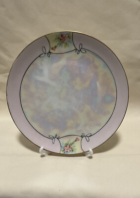 #ad Studio Porcelain Plate Hand Painted Pink Floral Gold Trim 6quot; $8.50