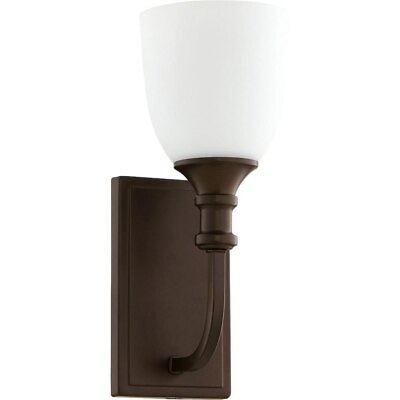 #ad 1 Light Wall Mount with Satin Opal Glass 13.5 Inches H by 5.25 Inches W Oiled $51.95