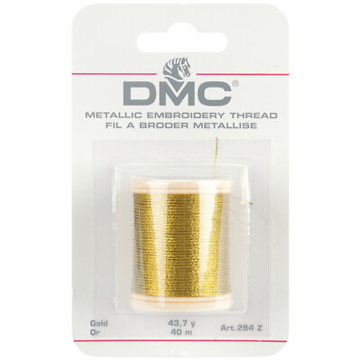 #ad DMC 284Z Metallic Embroidery Thread 43.7yd Gold $8.24