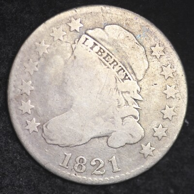 #ad 1821 Capped Bust Dime CHOICE G VG FREE SHIPPING E223 AMT $76.12