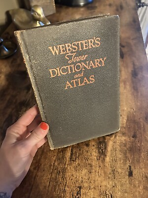 #ad Vintage 1943 Webster#x27;s Tower Dictionary amp; Atlas w Military Information $15.00