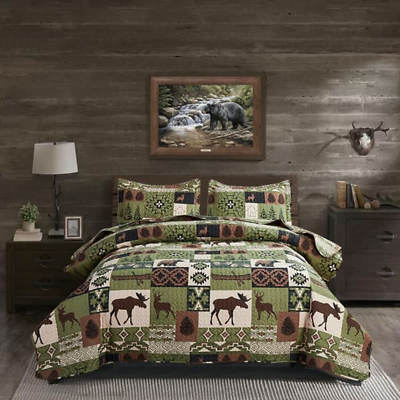 #ad Quilts Set Queen Size Rustic Quilt Bedspread Coverlet Queen Quilt Bedding Lodge $64.99