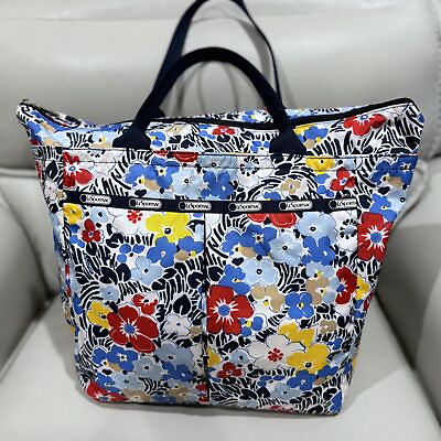 #ad Lesportsac Everygirl Tote Bright Floral Print Lightweight $34.77