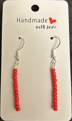 #ad Handmade Beaded Earrings You Choose Which Color $7.00