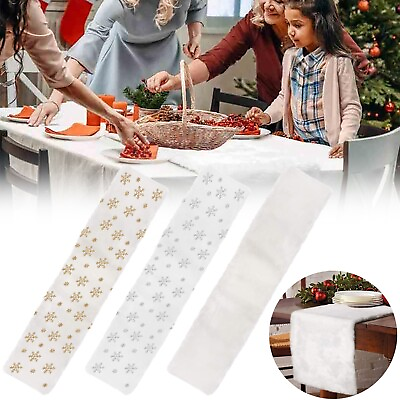 #ad Table Flag White Plush Table Flag Dining Room Family Table Decorative Cloth $23.17