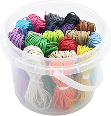 #ad 180Yards 18 Colors 1Mm Waxed Cotton Cord Bracelet DIY Making Cords Jewelry Fashi $11.49