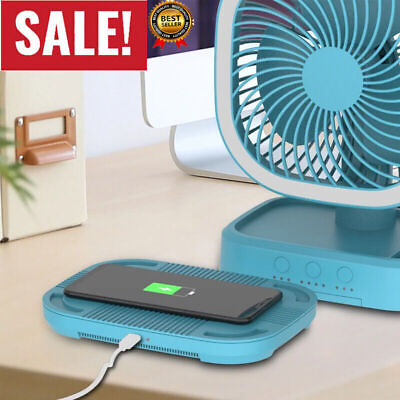 #ad Personal air Cooler USB Fan Rechargeable Portable Desk Camping Led Lighting Teal $65.82