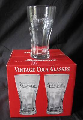 #ad New 2006 SNAP ON TOOLS Vintage Cola Heavy Thick Glasses Set of Four Original Box $20.00