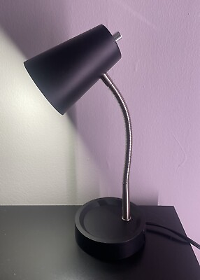 #ad Bendable Black Task Table LED Lamp Room Essentials with Side Plug $9.00