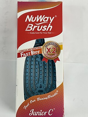 #ad NuWay 4Hair for Unisex Junior C Fast Dry X2 Detangling 1 Pc Hair Brush Aqua New $13.99