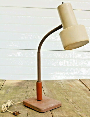 #ad Vintage Retro Lamp Small Steam Machinist Industrial Work Light Desk Gooseneck HM $52.95