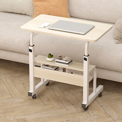 #ad Adjustable Laptop Table Desk Ergonomic Wooden Portable Workstation Mobile Table $49.94
