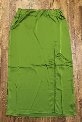 #ad A New Day Women#x27;s Size Medium A Line Maxi Slip Skirt Green $11.00