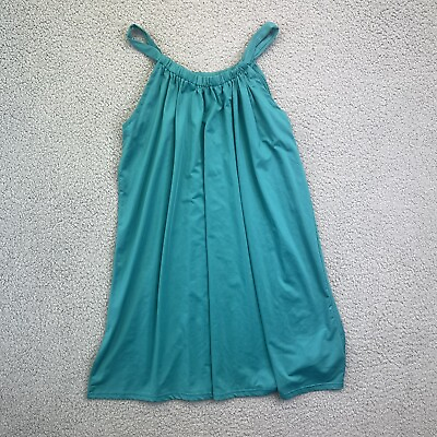 #ad Womens Teal Sleeveless Casual Summer Dress Sz Large $12.59