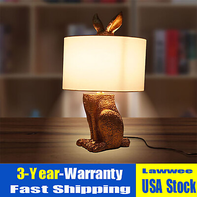 #ad Bedside Lighting Desk Night Light Rabbit Lamp LED Golden Stylish Table Light NEW $61.00