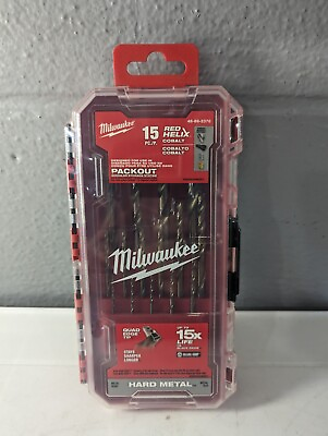 #ad Milwaukee 48 89 2370 Cobalt Red Helix Drill Bit Set for Drill Drivers 15 Piece $24.99