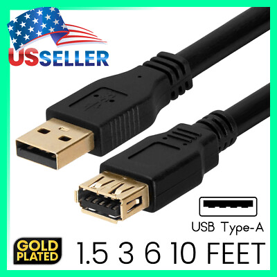 #ad USB 3.0 Extension Extender Cable Standard M F Type A Male to Female Cord LOT $9.99