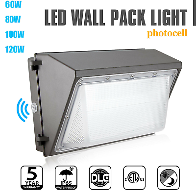 #ad 60W 80W 100W 120W LED Wall Pack Light Dusk to Dawn Commercial Outdoor Light IP65 $62.27