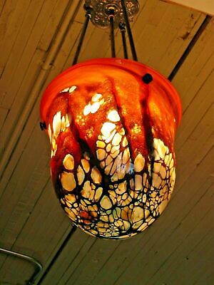 #ad quot;COBBLESTONESquot; LRG Hand made Art Glass Shade for Chandelier Table or Floor Lamp $1500.00
