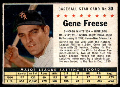 #ad 1961 Post Cereal #30 Gene Freese $2.89