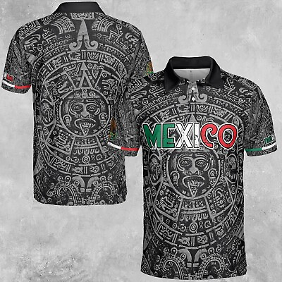 #ad Personalized Name Tribal Pattern Mexico Men#x27;s Polo Shirt S 5XL $28.99