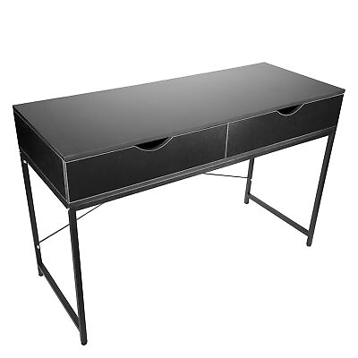 #ad Interior Elements Home Office Modern Computer Desk with Drawers Black 47.5quot; $66.42