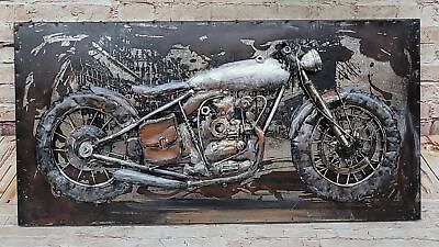 #ad Wall Arts: Motorcycle Metal Wall Art American 3 D Decor For Harley Iron Gift $104.65