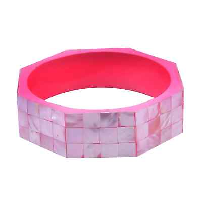 #ad Pink Natural Mother of Pearl Bangle Cuff Bracelet for Women Size 8quot; Gifts $17.38
