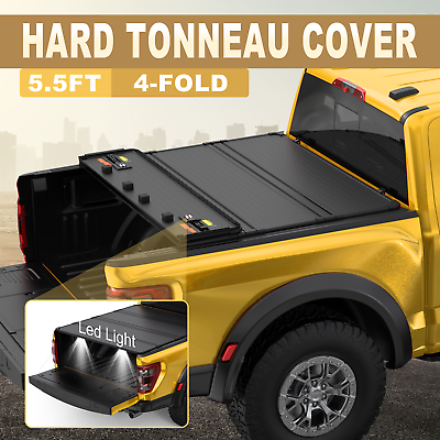 #ad 1X 5.5FT Hard Bed Truck Tonneau Cover 4 Fold For 2007 13 Toyota Tundra ExtraLED $354.79