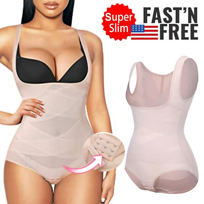 #ad USA Womens Shaper Waist Trainer Postpartum Recovery Belly Tummy Control Bodysuit $12.79