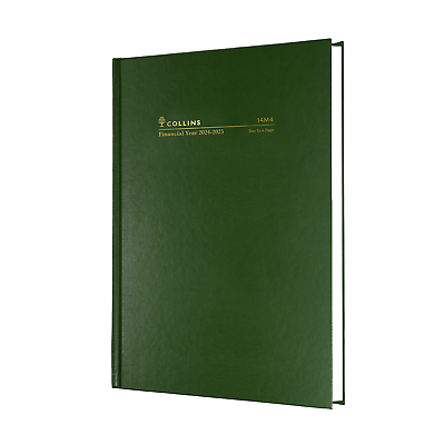 #ad 2024 2025 Collins Financial Year A4 Day to Page DTP Planner Diary GREEN 14M4 AU $34.99