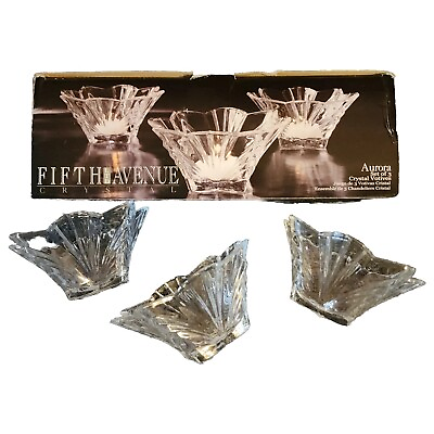 #ad Fifth Avenue Aurora Crystal Votive Candle Holders Set Of 3 Boxed Wedding Party $21.77