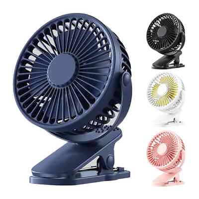 #ad USB Rechargeable Mini Cooling Fan Clip On Desk Table Office Stroller Camping Gym $11.99