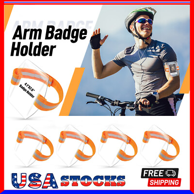 #ad 5Pcs Arm Band Photo ID Badge Holder Reflective Waterproof PVC Id Badge Holder $17.89