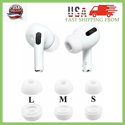 #ad #ad For Apple Airpods Pro NEW Silicon Ear Tips Replacement Cover S M L White 3 Pairs $4.49